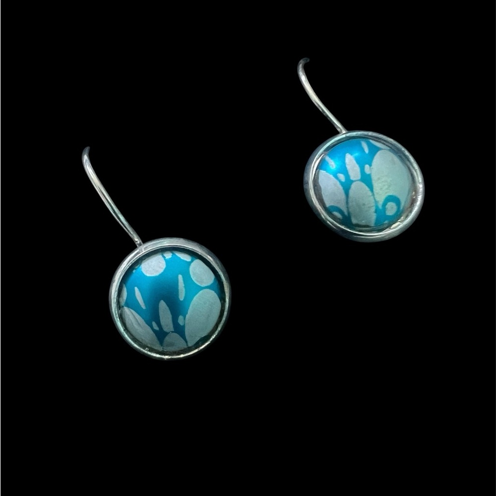 Artisan Aluminum Earrings Turquoise Blue